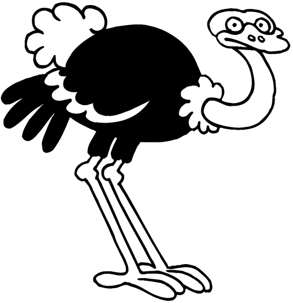 Ostrich vinyl sticker. Customize on line. Animals Insects Fish 004-1279  
